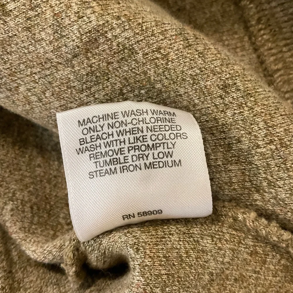 Daniel Cremieux Tan Turtleneck Sweater with Brown Patches